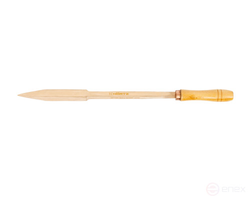 Triangular scraper 20x440 mm wooden handle intrinsically safe 224C-1002 BeCu, HORTZ