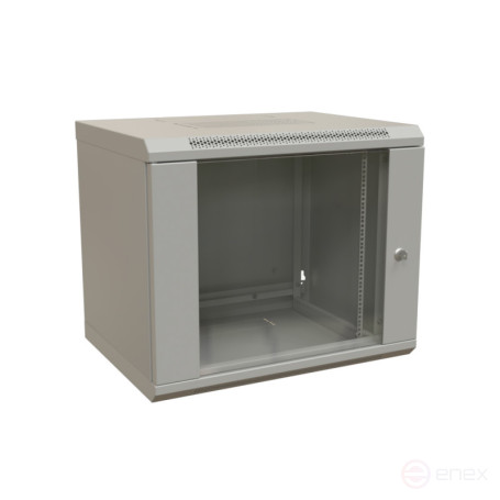 WRline WR-TW-1545-GP-RAL7035 Шкаф настенный 19-дюймовый (19"), 15U, 775x600х450мм, стеклянная дверь, цвет серый (RAL 7035) (разобранный)