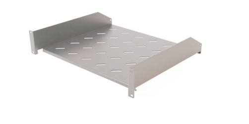 TAL3-2U-400-RAL7035 Полка угловая с перфорацией 19", 2U, ширина 440 мм, глубина 400 мм, цвет серый (RAL 7035)