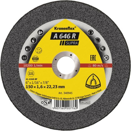 Отрезной круг A 646 R Supra, 150 x 1,6 x 22,23