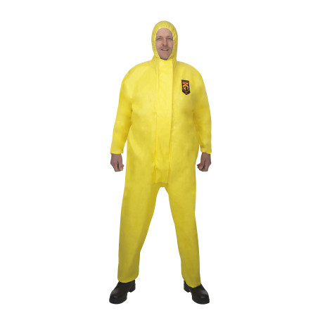 KleenGuard® A71 Overalls for protection against penetration of chemical aerosols - Hooded / Yellow /XL (10 overalls)
