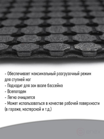 Floor covering rolled "Step", 1000x10500x10mm, black
