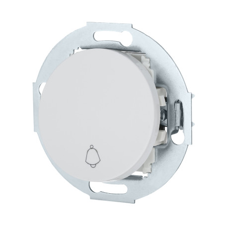 Single-key switch (circuit 1T) with the symbol "bell", 16 A, 250 V (white) Vintage