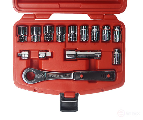 Набор головок со сквозным отверстием 10-19мм 14 предметов в кейсе JTC