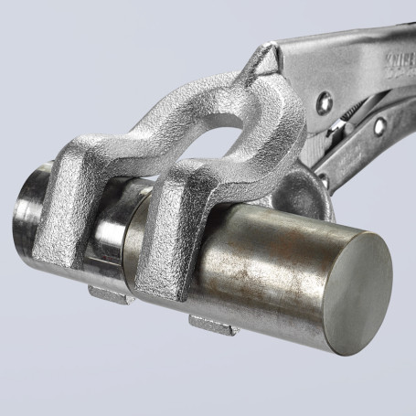 Welding clamp, for round workpieces, dimensions for a circle of 10-70 mm, L-280 mm, zinc