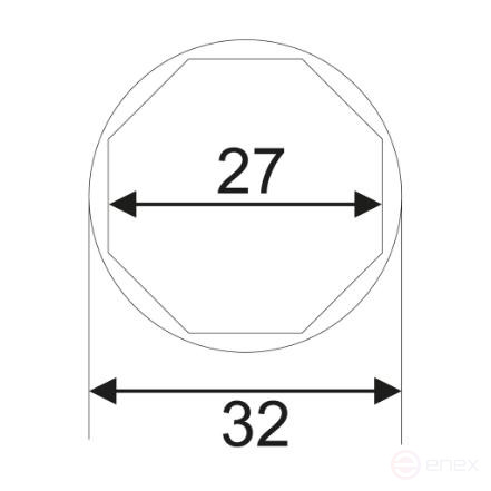Головка для датчика КПП 1/2"х27мм 8-ми гранная JTC