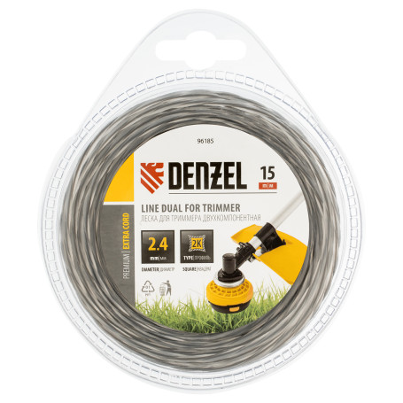 Two-component fishing line for trimmer, round, 2.4 mm x 15 m, EXTRA CORD Denzel