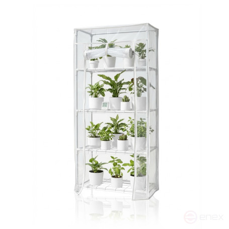 Greenhouse greenhouse on the windowsill Geoplastboard 46x24x100 cm 4 shelves color white