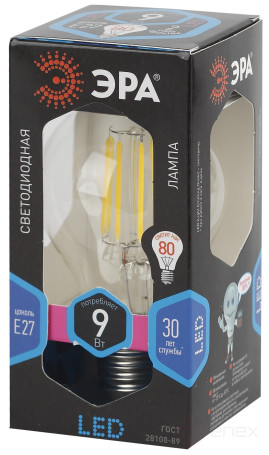 LED lamp ERA F-LED A60-9W-840-E27 9W Filament Pear Neutral White Light E27