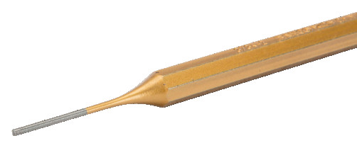 Цилиндрический пробойник 5 мм, с восьмиугольным хвостовиком и покрыты лаком медного цвета, 150 мм