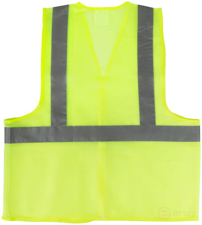 Yellow signal vest, 1 horizontal and 2 vertical stripes, 80 gr., size XXL