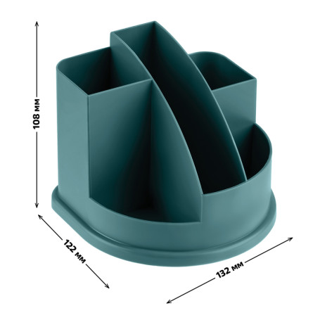 Настольная подставка СТАММ "Авангард", пластиковая, темно-зеленая