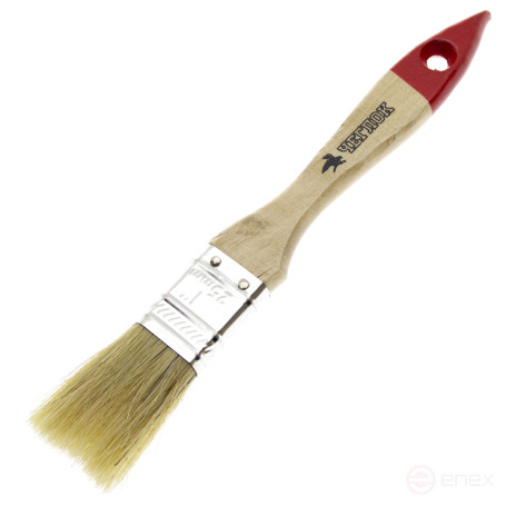 Кисть плоская "Стандарт", 25 х 11мм, в/в 39мм, натур.щетина, Чеглок (12/1200)