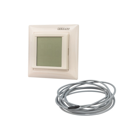 Touch thermostat REXANT RX-419B, beige. Compatible with Legrand Valena series