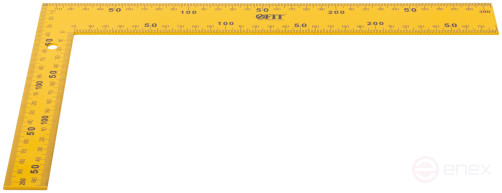 Угольник столярный цельнометаллический желтый, крашеная шкала 200 х 300 мм