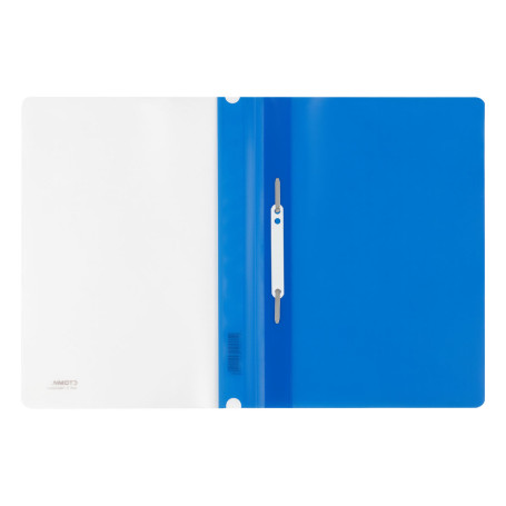 The folder is a plastic folder. STAMM A4, 180mkm, blue with an open top