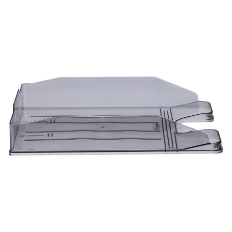 Лоток для бумаг горизонтальный СТАММ "Эксперт", тонированный серый