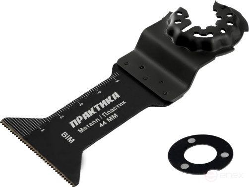 Насадка для МФИ ПРАКТИКА режущая Т-образная, BiM, по металлу и пластику, 44 мм, мелкий зуб (240-263)