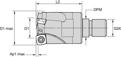 Фреза для работы с большими подачами 7792VXD09SA025Z2R35 S