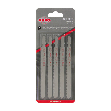 Пилки для электролобзиков RUKO 8016 HSS, 5 шт.