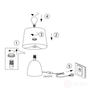 7048-501 Настольная лампа Rivoli Damaris 7048-501 1 * Е14 40 Вт керамика серая с золотом с абажуром