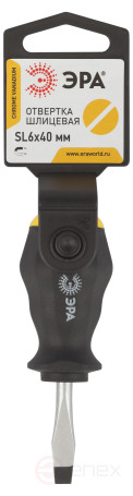 40SL6 Отвертка ЭРА SL 6х40 мм шлицевая двухкомпонентная рукоятка