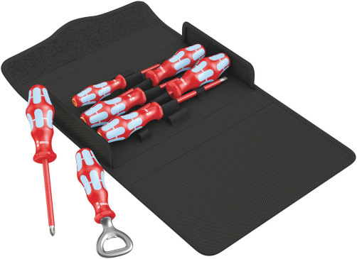 3100 i/7, the dielectric screwdriver Set stainless steel + bottle opener, in a case of 7 items