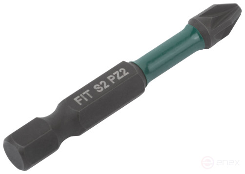 Биты кованые ударные, сталь S2, односторонние 50 мм PZ2, Профи 10 шт., блистер