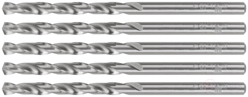 HSS ground metal drills, 135° sharpening angle, 4.0 x 75 mm (5 pcs.)