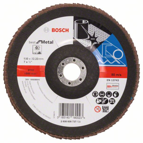 Petal grinding circle X571, Best for Metal D= 180 mm; G= 40, angle.