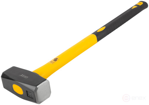 Forged sledgehammer, reinforced fiberglass handle 600 mm, 3 kg