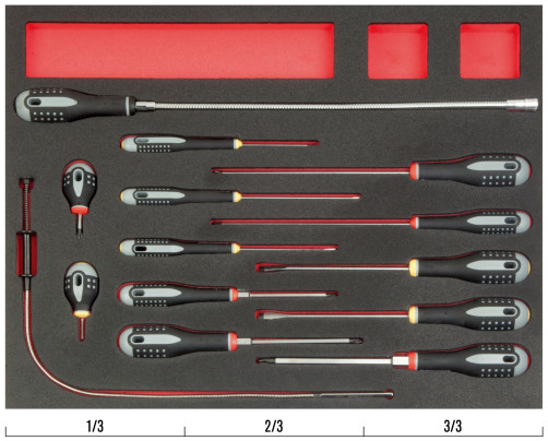 Fit&Go Набор отверток шлицевых и Phillips в ложементе, 14 шт