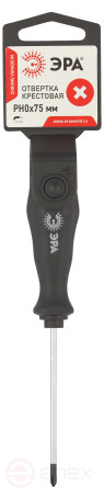 75PH0 Отвертка ЭРА PH 0х75 мм крестовая двухкомпонентная рукоятка