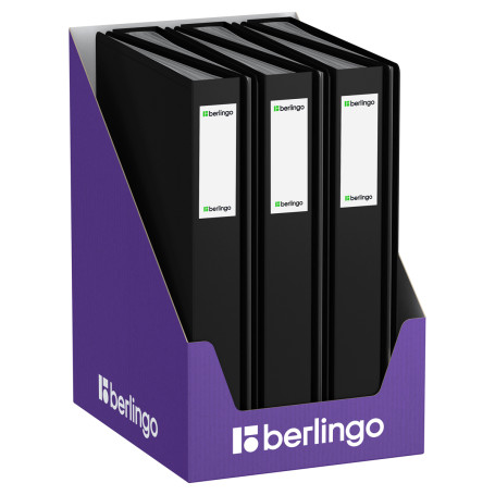 Папка с 80 вкладышами Berlingo "Soft Touch", 35 мм, 800 мкм, черная, с внутр. карманом