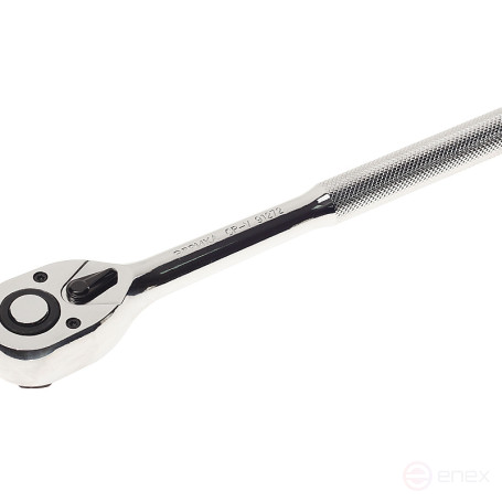 Трещотка ER-91272 1/2" 72-зубцовая с прямой рифленой металлической ручкой L-260мм ЭВРИКА /1/20/40