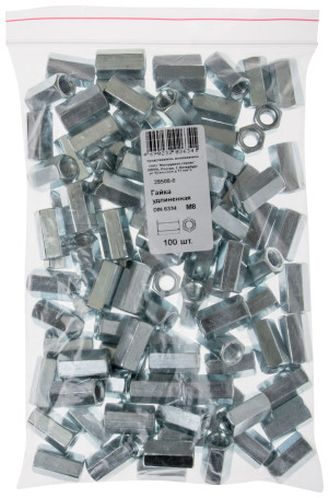 Гайка удлиненная М8 100 шт DIN 6334 фасовка