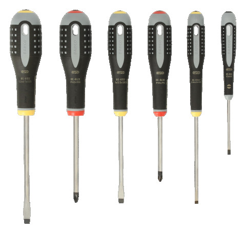 Set of slotted/Phillips screwdrivers with ERGO handle, 6 pcs