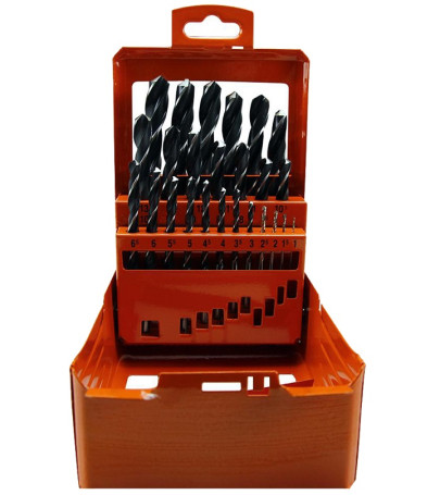 Metal drill set of 25 pieces 1-13 mm R6M5 metal case HORTZ