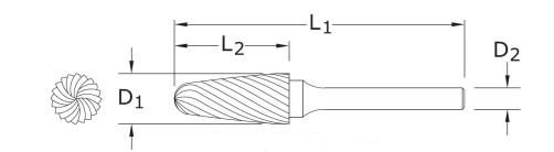 Борфреза твердосплавная CB-F1225/6 DM