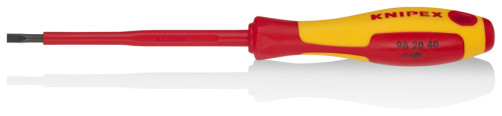Отвертка SL4.0x0.8 шлицевая VDE, длина лезвия 100 мм, L-202 мм, диэлектрическая, 2-компонентная рукоятка