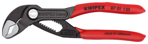 KNIPEX COBRA® клещи переставные с фиксатором, 27 мм (1"), под ключ 27 мм, L-125 мм, серые, 1-к ручки