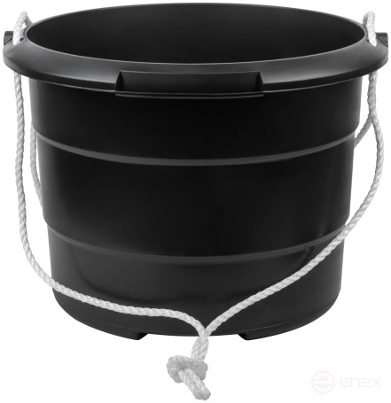 Plastic construction bucket for carrying mortar, reinforced walls, rope handles 40 l