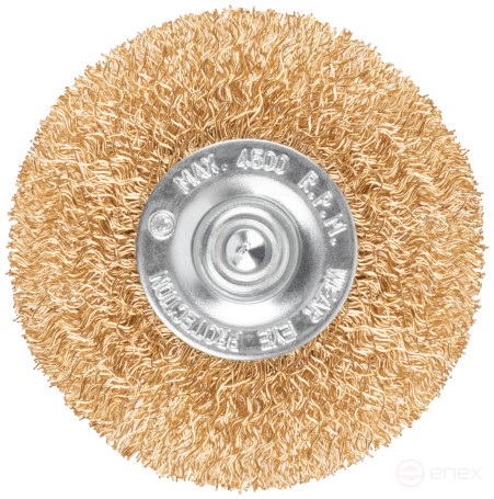 Щетка для дрели, тип "Плоская", латун. витая проволока 0,3 мм, 65 мм, блистер, CUTOP Profi