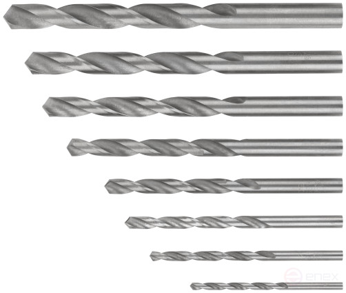 Set of HSS metal drills, 118° sharpening angle, layer. case, 8 pcs. (3-4-5-6-7-8-9-10 mm)