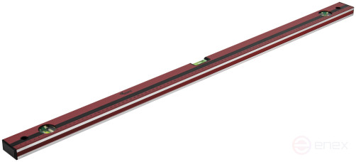 Optima level, 3 eyes, red body, milled working face, 1000 mm scale