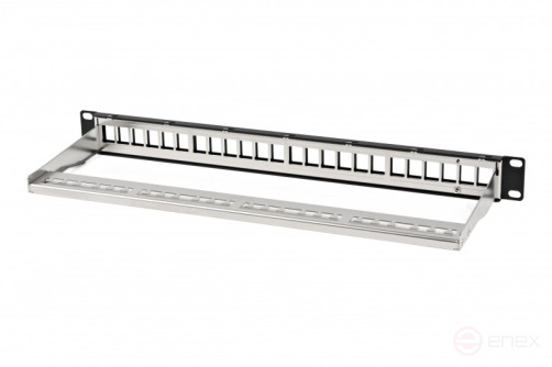 PPBL3-19-24-SH-RM Модульная патч-панель 19", 24 порта, Flat Type, 1U, для экранированных и неэкранированных модулей Keystone Jack (кроме KJ1-C2, KJ2-C5e, KJ2-C6), с задним кабельным организатором (без модулей)