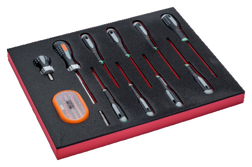 Fit&Go Set of TORX screwdrivers and a set of bits in a bed, 12 items