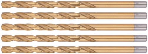 Сверла HSS по металлу, удлиненные, титановое покрытие 8,0х165 мм (5 шт.)