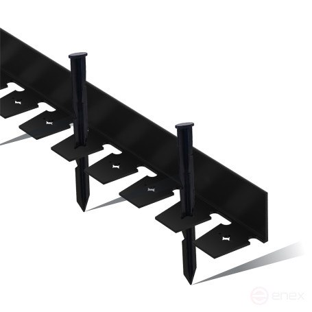 Plastic curb Staff 2000*80 mm Geoplastboard set of 10 pieces + 60 stakes, black
