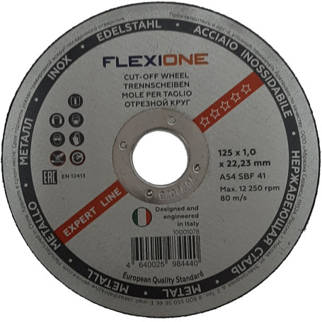 Cutting wheel metal/stainless steel 125x1.0x22.23 A54 SBF 41 Flexione Expert